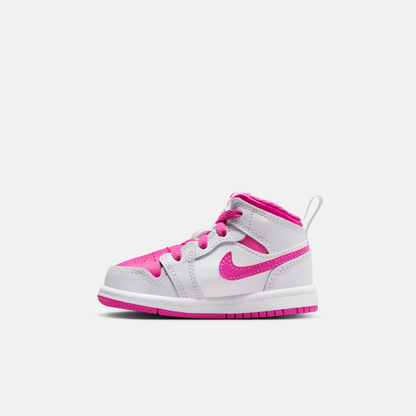 Air Jordan Kids' 1 Mid Iris Whisper Fire Pink (TD)