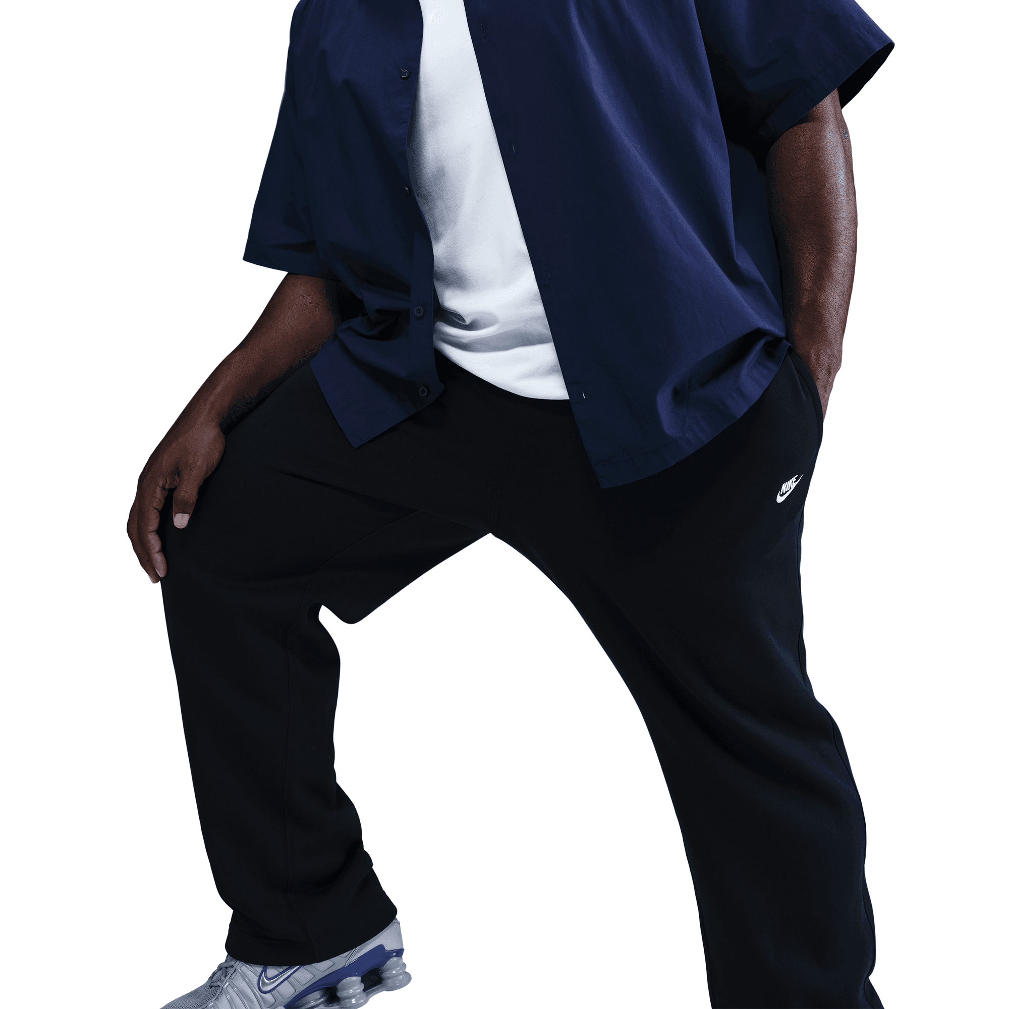 Nike Club Open-Hem Black Fleece Pants