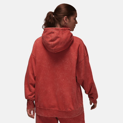 Air Jordan Women's Flight Fleece Washed Dune Red Hoodie