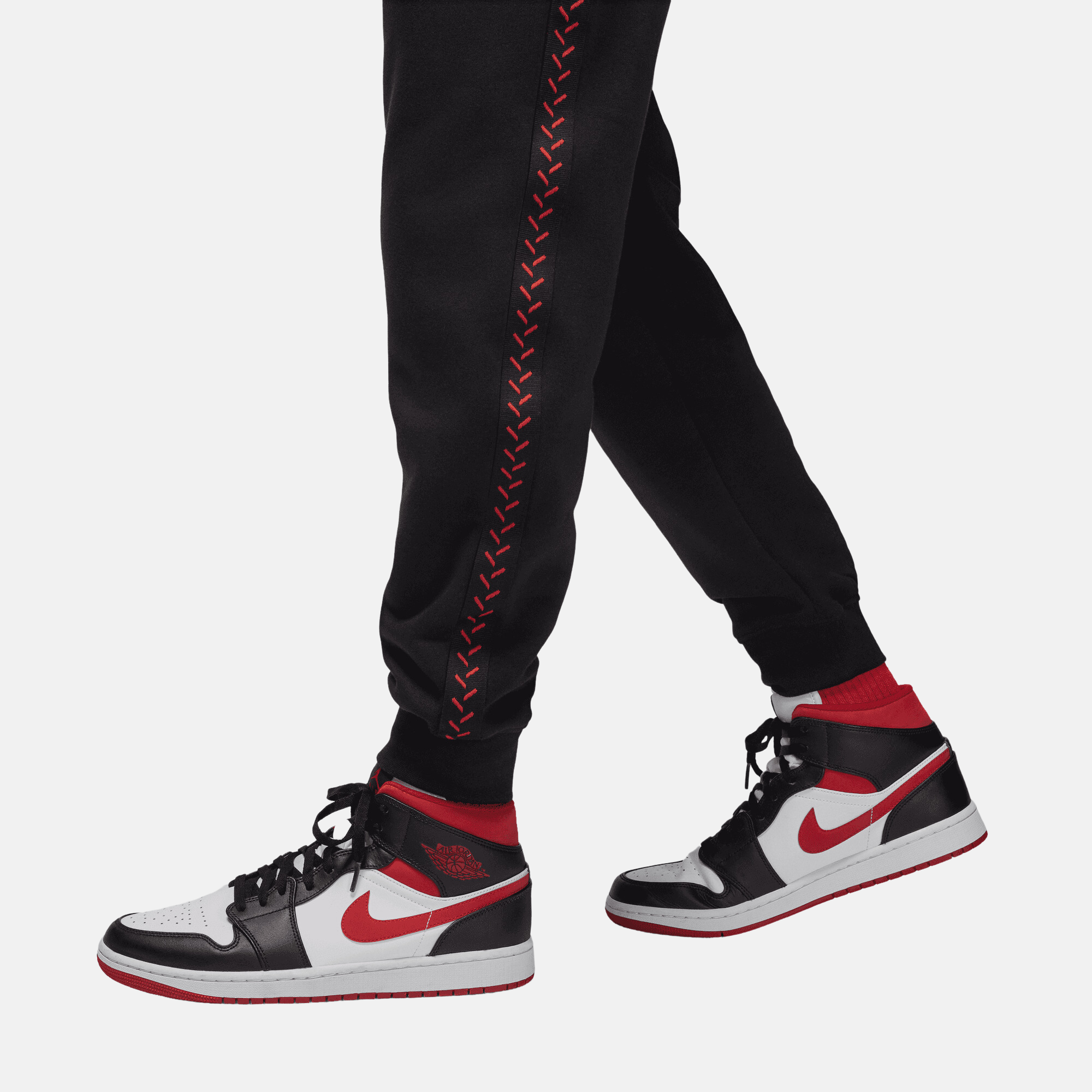Red and black jordan joggers sales