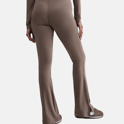 Nike Sportswear Women's Chill Knit Mink Brown Tight Mini-Rib Flared Leggings