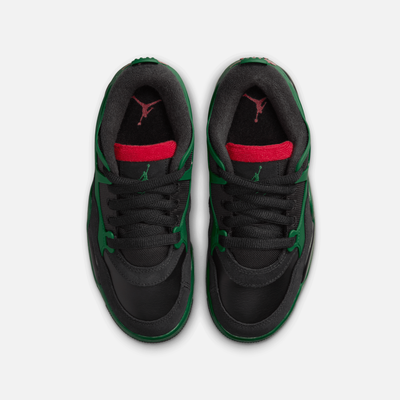 Air Jordan Big Kids' 4 RM Black Gorge Green Varsity Red (GS)