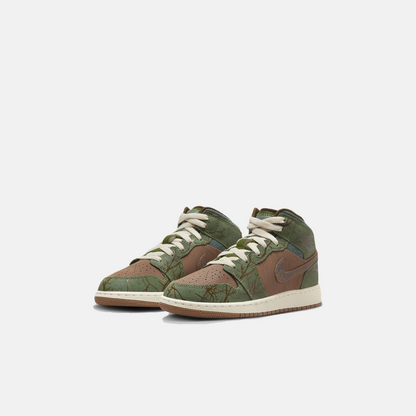 Air Jordan Kids' 1 Mid SS Treeline (TD)