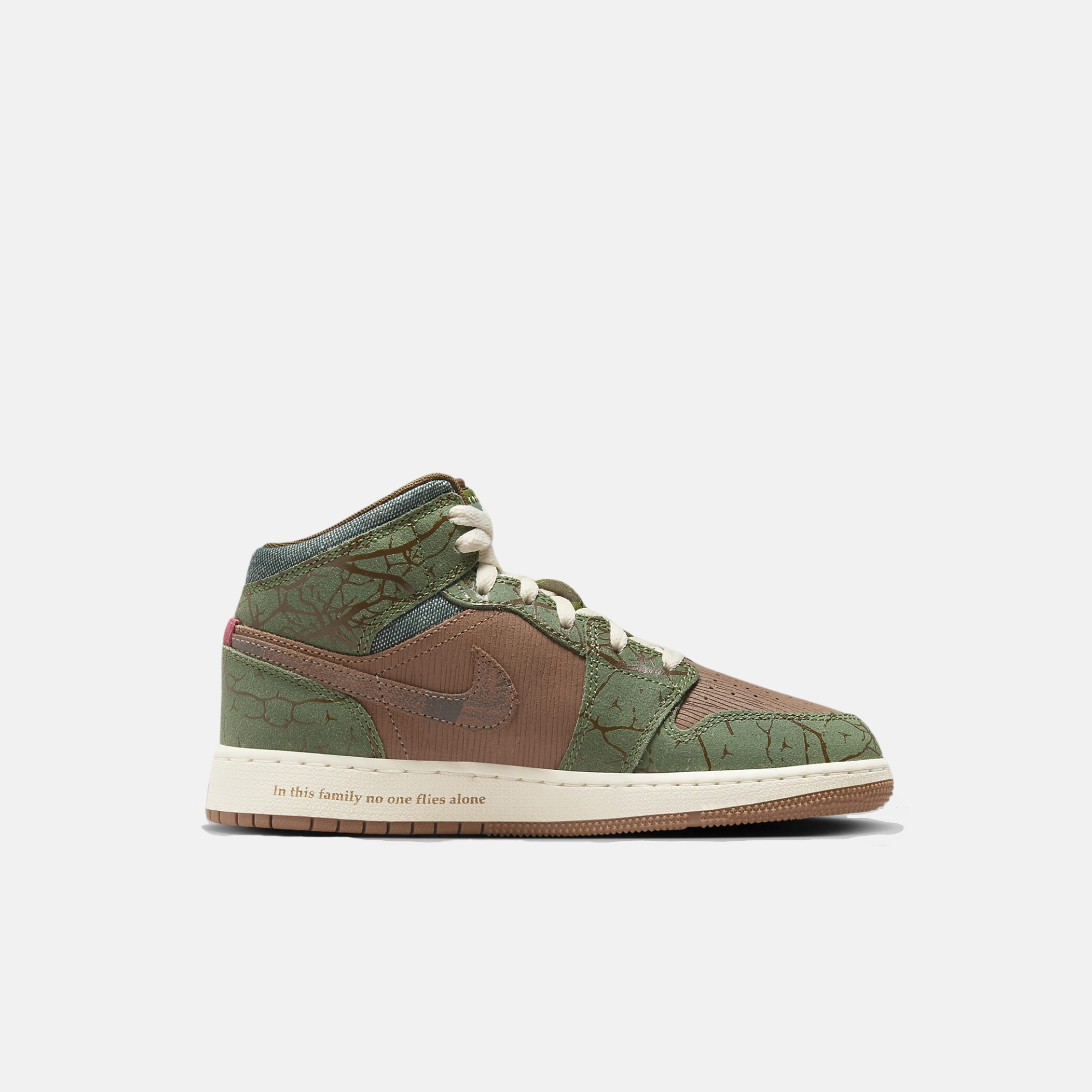 Air Jordan Kids' 1 Mid SS Treeline (PS)