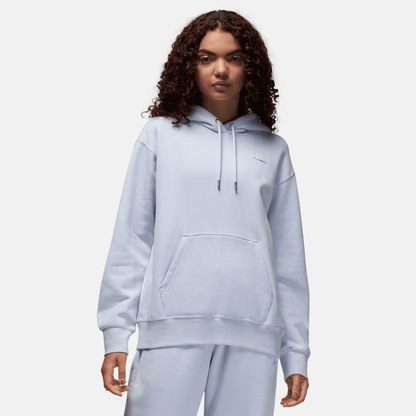 Air Jordan Women's Flight Fleece Football Grey Satin-Lined Pullover Hoodie