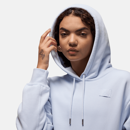 Air Jordan Women's Flight Fleece Football Grey Satin-Lined Pullover Hoodie