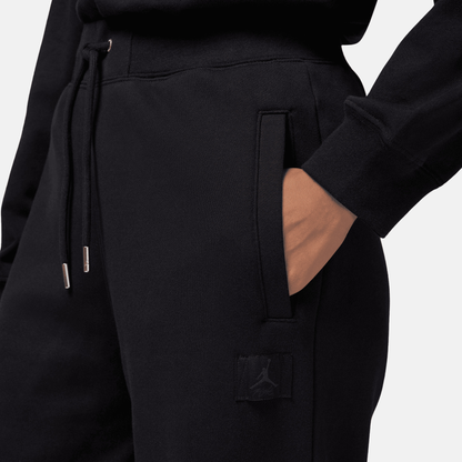 Air Jordan Women's Flight Fleece Black Open-Hem Pants