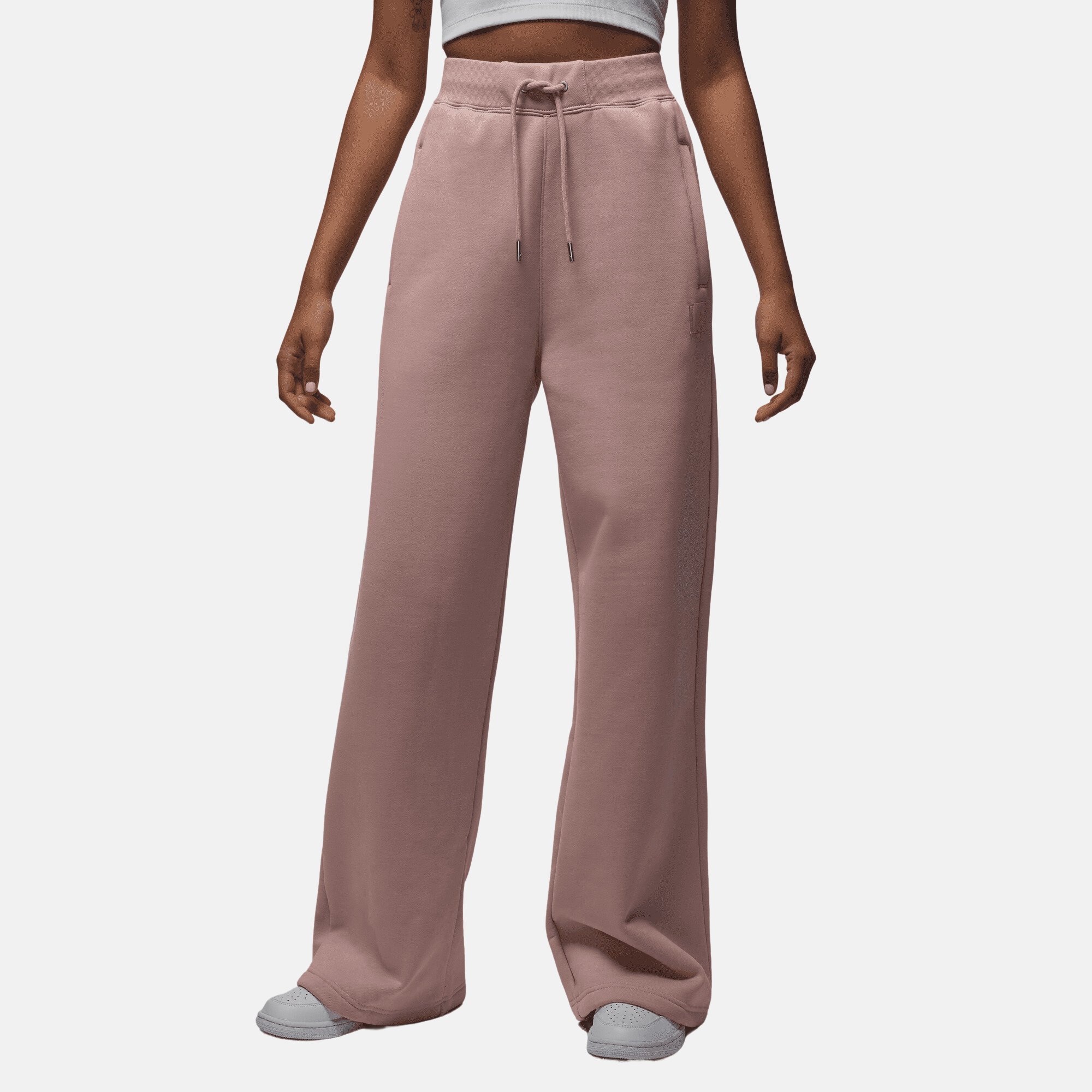 Air Jordan Women's Flight Fleece Pink Open-Hem Pants