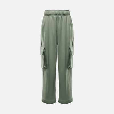 Nike Women's Sportswear Low-Rise Green Oversized French Terry Open-Hem Pants