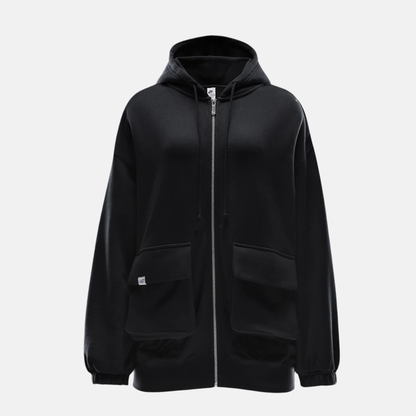 Nike Sportswear Women's Black Oversized Full-Zip French Terry Hoodie