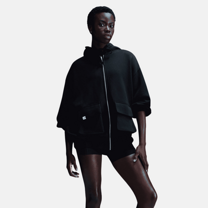 Nike Sportswear Women's Black Oversized Full-Zip French Terry Hoodie