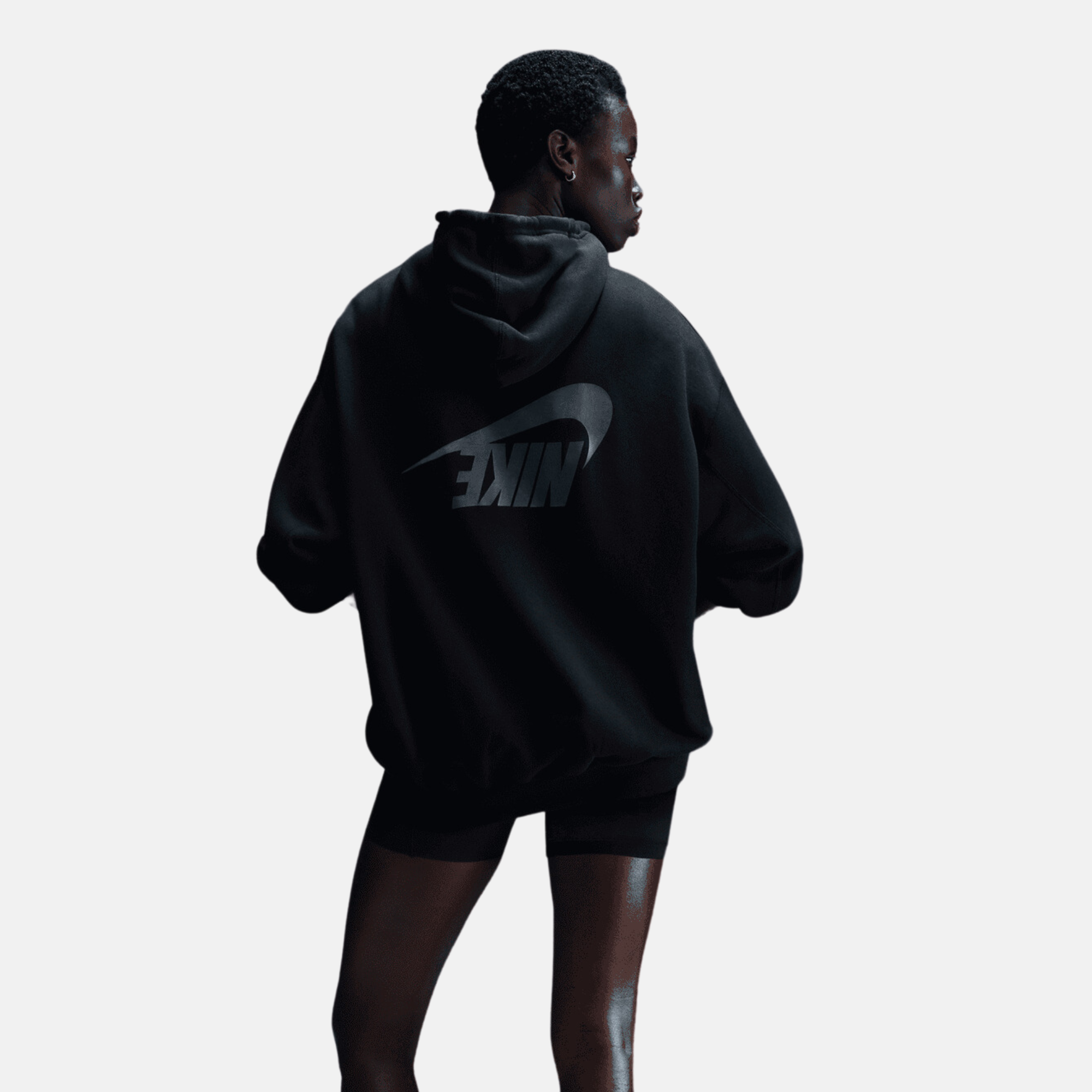 Nike Sportswear Women's Black Oversized Full-Zip French Terry Hoodie