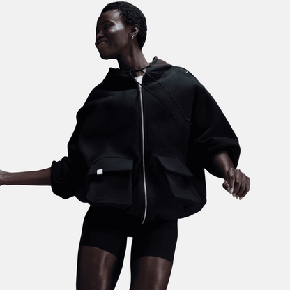 Nike Sportswear Women's Black Oversized Full-Zip French Terry Hoodie