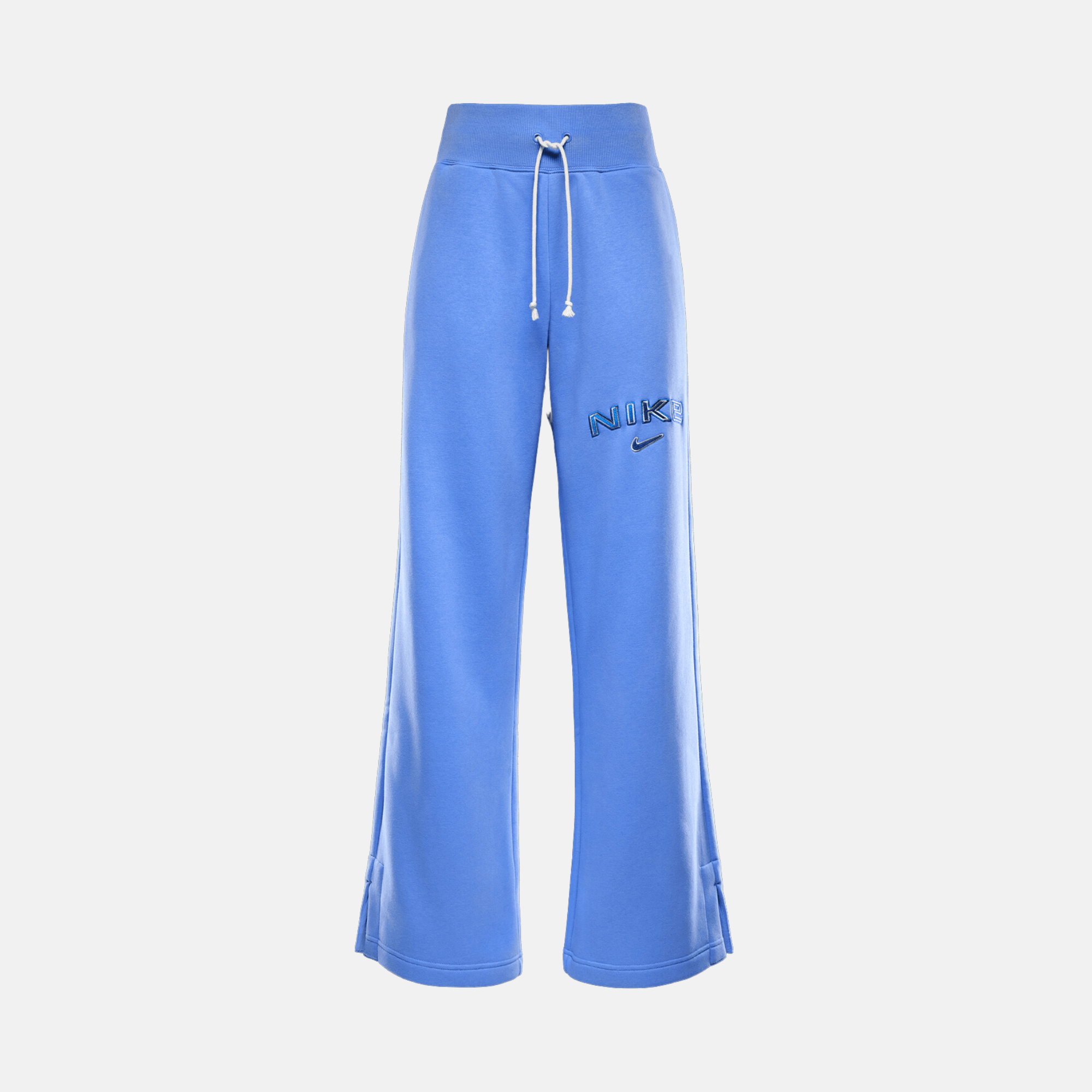 Nike Women's Sportswear Phoenix Fleece Blue High-Waisted Wide-Leg Logo Pants