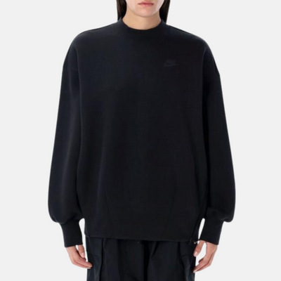 Nike Women's Sportswear Tech Fleece Oversized Black Crew-Neck Sweatshirt
