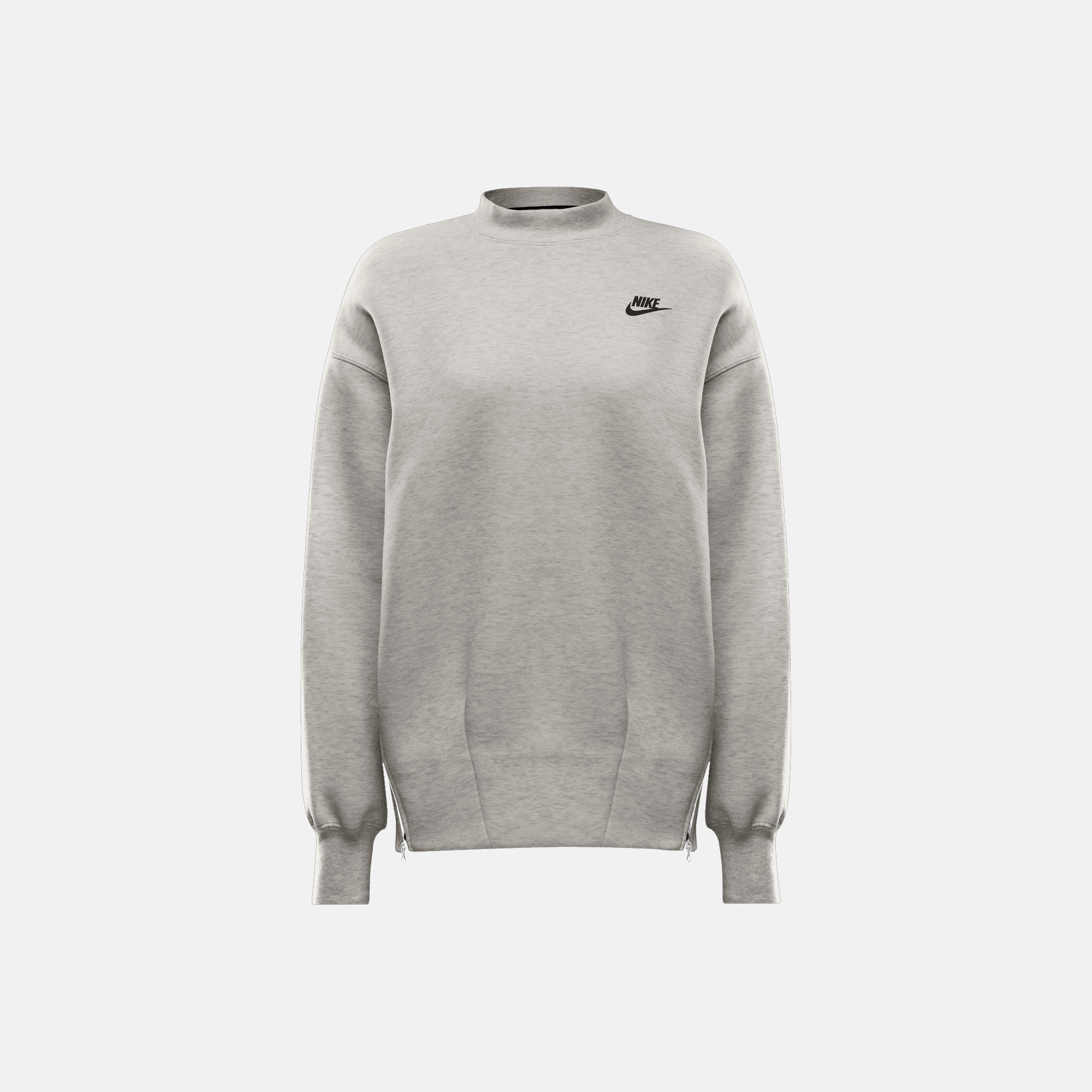 Nike Women's Sportswear Tech Fleece Oversized Grey Crew-Neck Sweatshirt