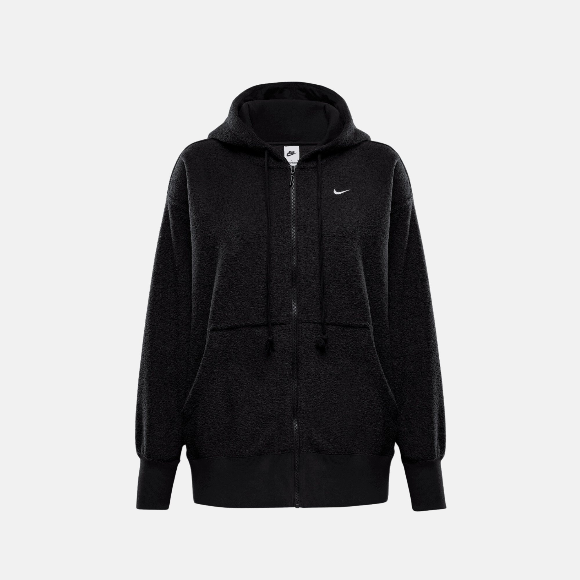 Nike Women's Oversized Cozy Fleece Full-Zip Hoodie Black