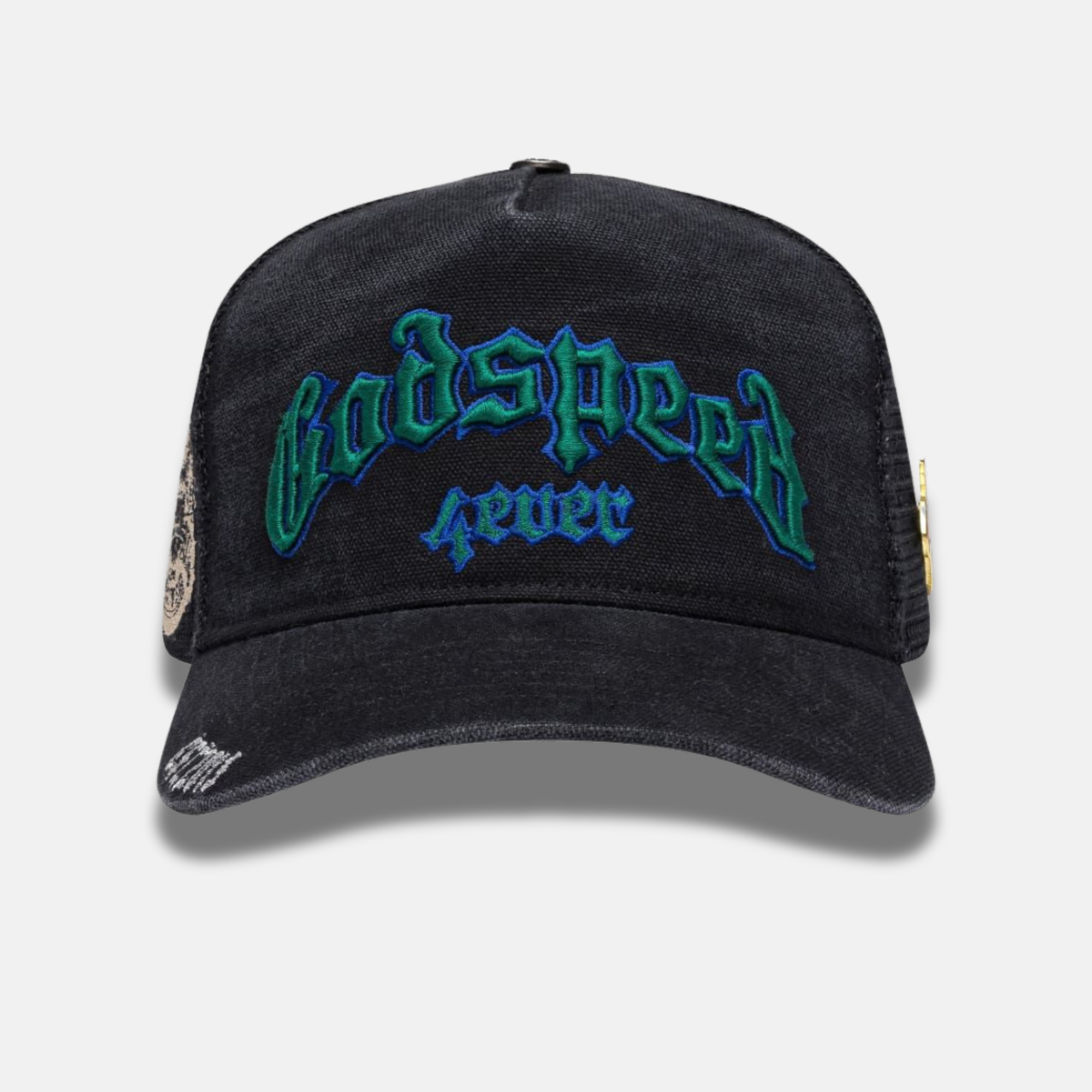 Godspeed Gs Forever Black Washed Green Trucker Hat