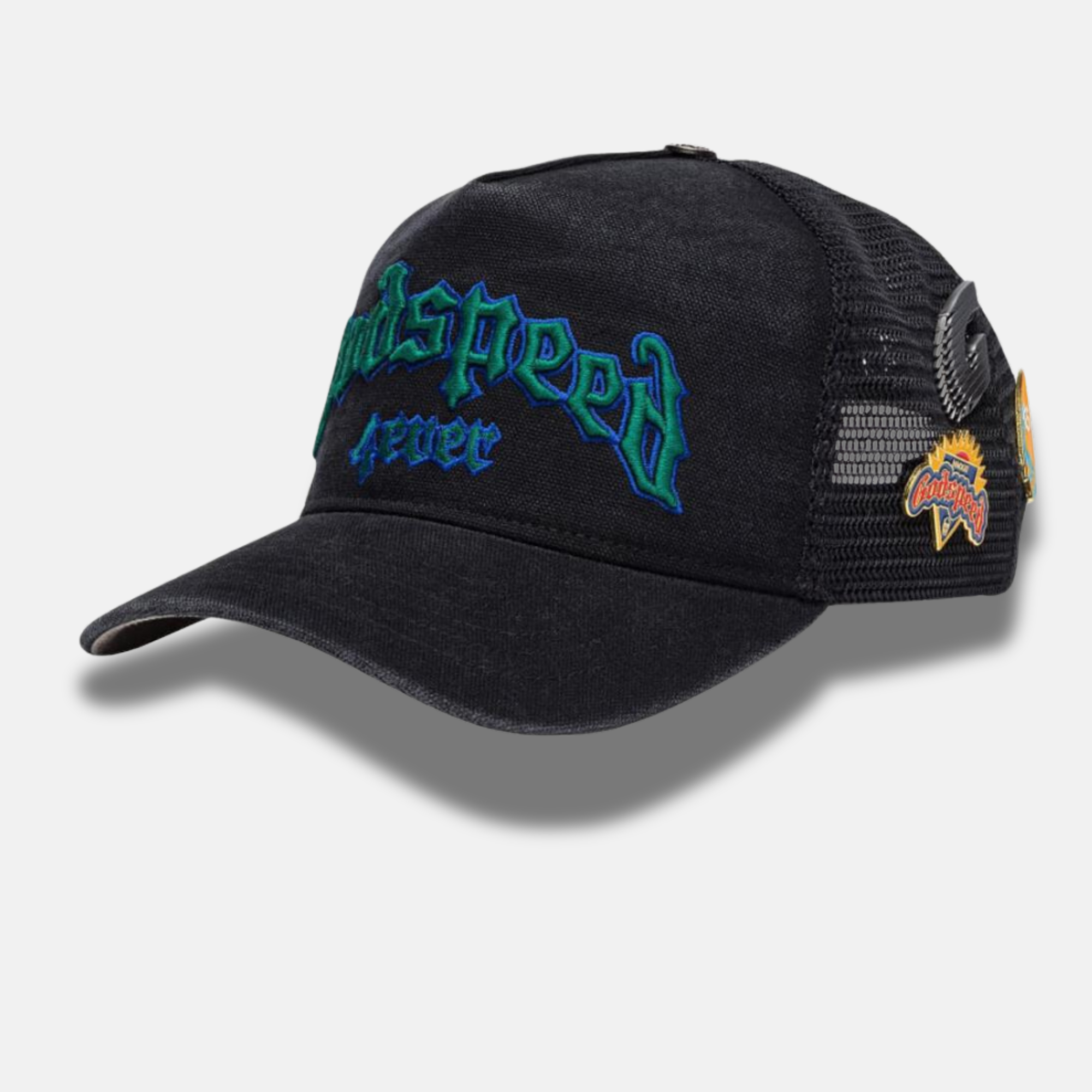 Godspeed Gs Forever Black Washed Green Trucker Hat