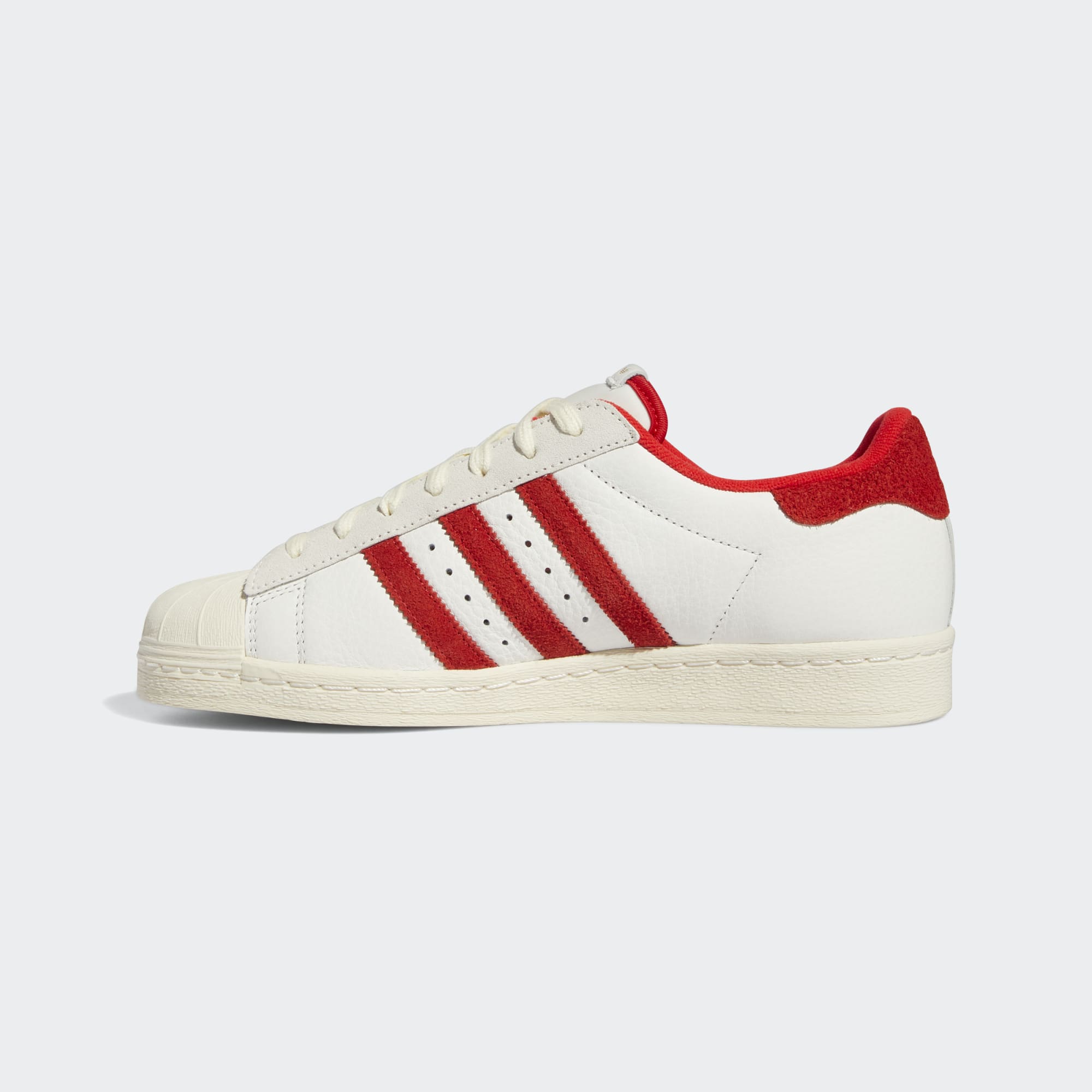 White and shop red adidas superstar