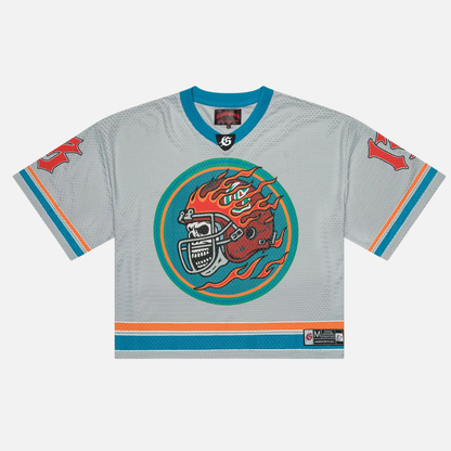 Godspeed First Down Grey Blue and Orange Jersey