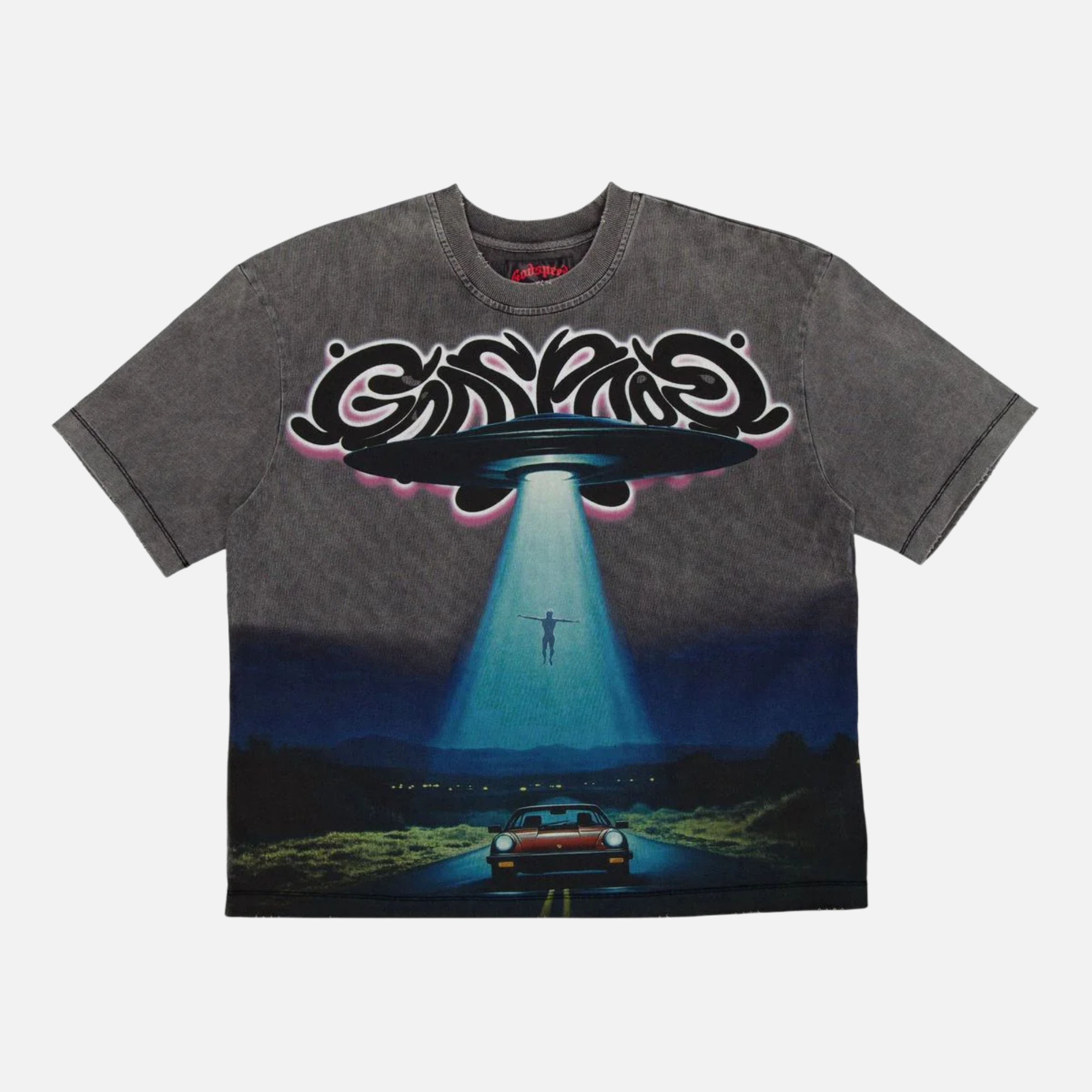 Godspeed O.B.E. Abduction Grey Wash T-Shirt