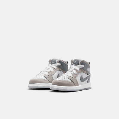 Air Jordan Kids' 1 Mid 'Patent Cool Grey' (TD)