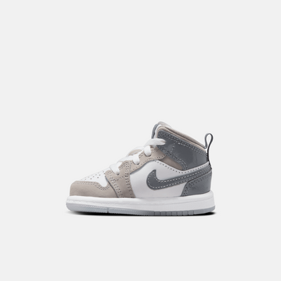Air Jordan Kids' 1 Mid 'Patent Cool Grey' (TD)