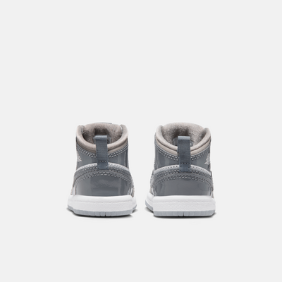 Air Jordan Kids' 1 Mid 'Patent Cool Grey' (TD)