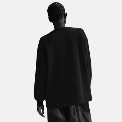 Nike Sportswear Women's Black Oversized Crew-Neck French Terry Sweatshirt