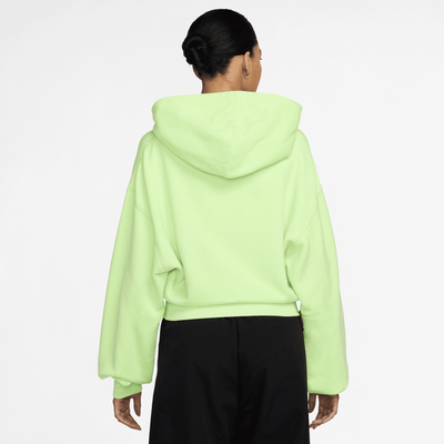 Nike Women's Sportswear Liquid Lime Full-Zip Cropped French Terry Hoodie