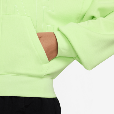 Nike Women's Sportswear Liquid Lime Full-Zip Cropped French Terry Hoodie