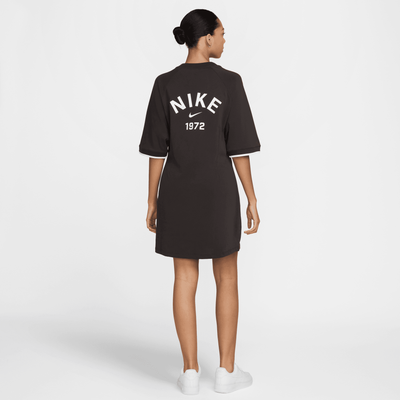 nike black swoosh ruched side t shirt dress Nike Sportswear Women's Essential T-Shirt Black Dress XS
