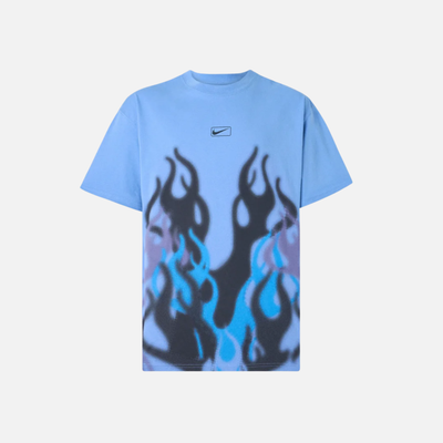 Nike Sportswear Club Flame Graphic Blue T-Shirt