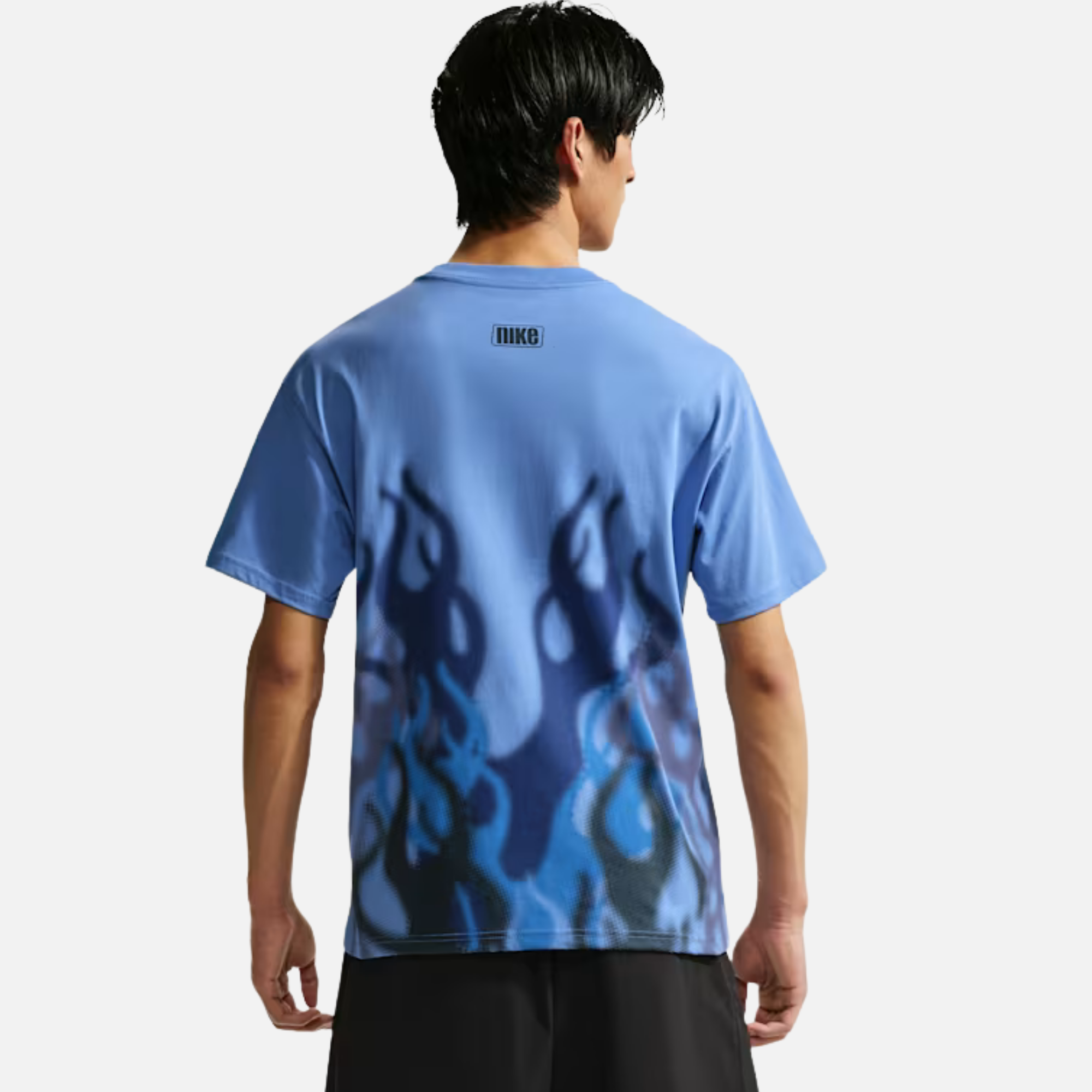 Nike Sportswear Club Flame Graphic Blue T-Shirt