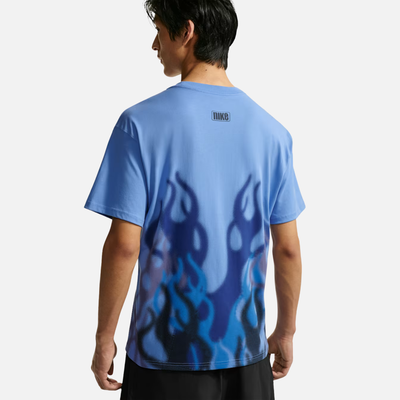 Nike Sportswear Club Flame Graphic Blue T-Shirt