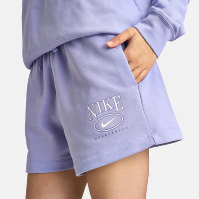 Nike Women's Sportswear Club Fleece Lilac Graphic Shorts