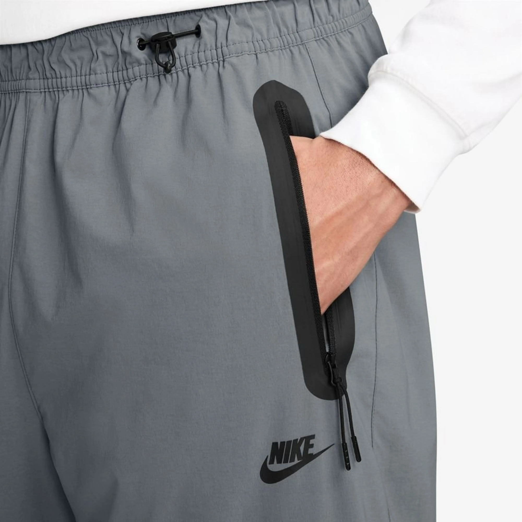 nike colourblock woven joggers in dark grey