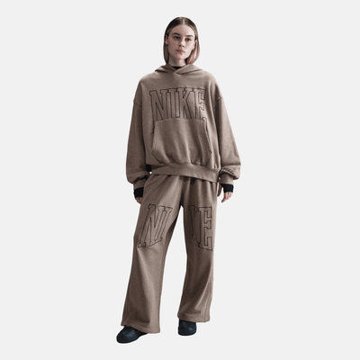 Nike Sportswear Women's Mink Brown Oversized French Terry Pullover Hoodie