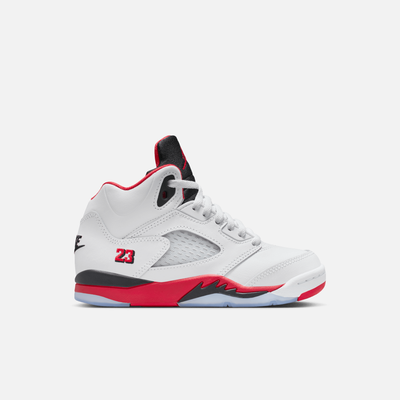 Air Jordan Kids' 5 Retro Fire Red Black Tongue (PS)