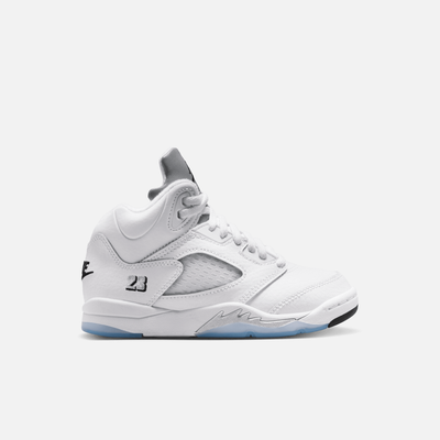 Air Jordan Kids' 5 Retro White Metallic (PS)