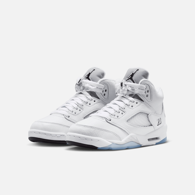 Air Jordan Big Kids' 5 Retro White Metallic (GS)