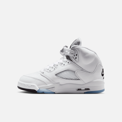 Air Jordan Big Kids' 5 Retro White Metallic (GS)