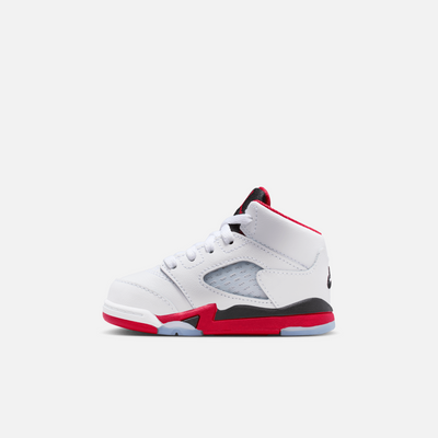 Air Jordan Kids' 5 Retro Fire Red Black Tongue (TD)