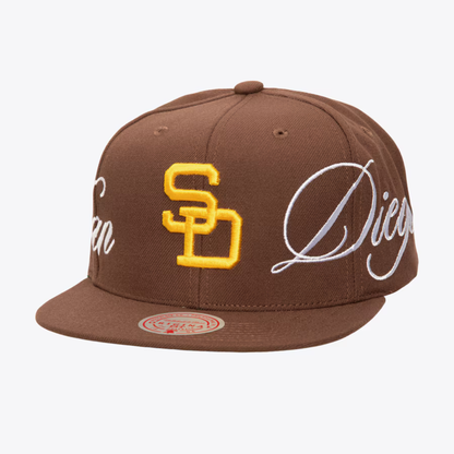 Mitchell & Ness x Just Don Lux Script Snapback Coop San Diego Padres