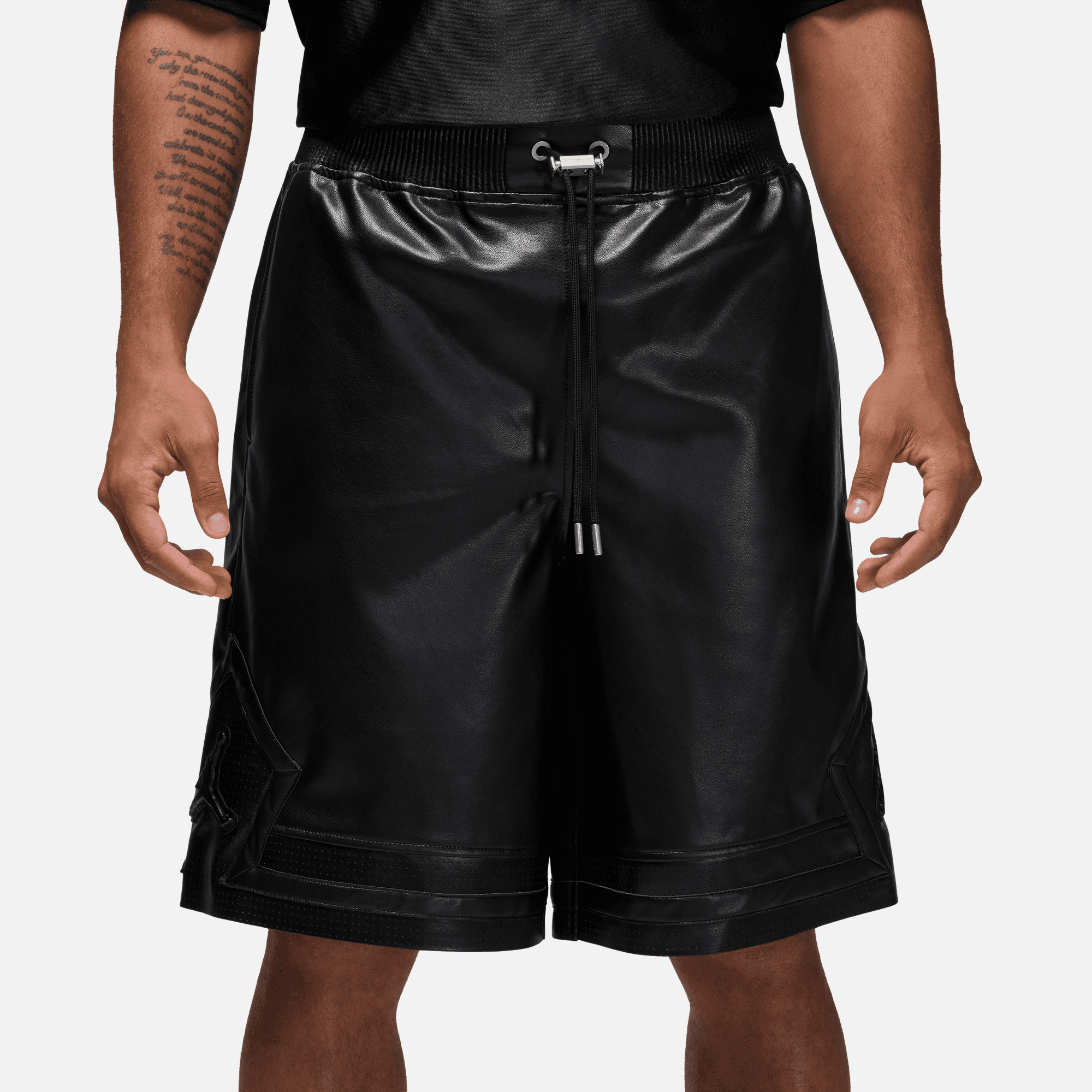 Air Jordan Vegan Black Leather Shorts