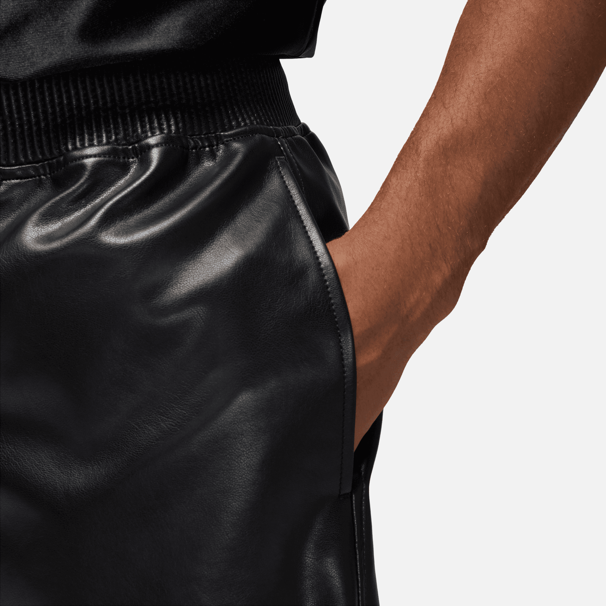 Air Jordan Vegan Black Leather Shorts