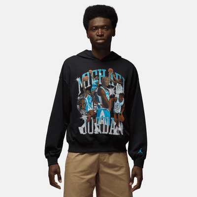 Air Jordan Flight Black Powder Blue Oversized Pullover Hoodie