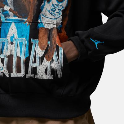 Air Jordan Flight Black Powder Blue Oversized Pullover Hoodie