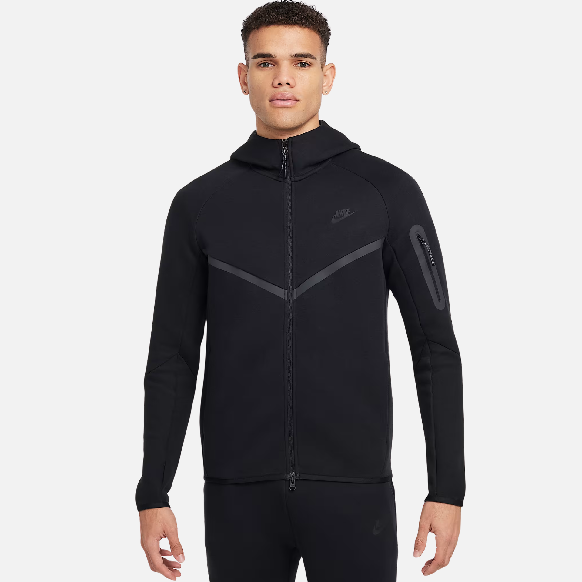 Nike Fleece Windrunner Full-Zip Black Jacket – Puffer Reds